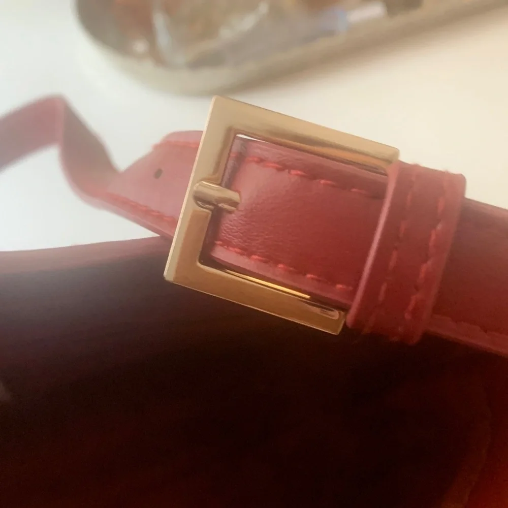 a new day red rust Shoulder Bag with Gold Accent - Picture 6 of 6